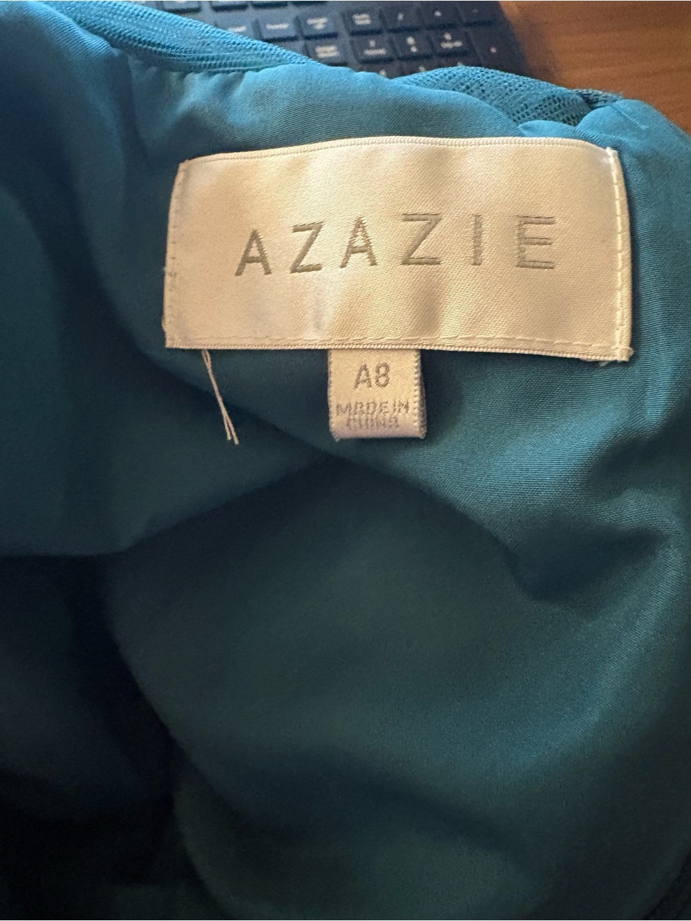 Azazie Chiffon Teal Lace Dress XS Bridesmaid Formal Romantic Evening Homecoming - Picture 4 of 9